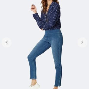 Nydj ankle skinny pull on lift and tuck jeans stretch